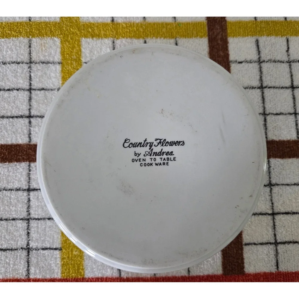 Country Flowers by Andrea Oven to Table Cookware Floral Bowl 6.25 inch Vintage